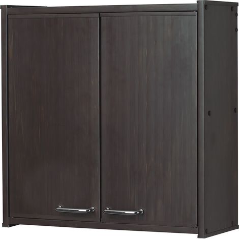 Meuble de salle de bains suspendu en PVC pour intérieur/extérieur Dim : 59 x 59 x 21 cm wengé