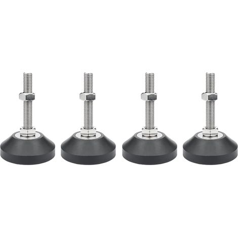 Pieds de nivellement pour Meubles, 4 pcs M10 Pieds de réglage de la Hauteur pour Tables, chaises, canapés, établis, commodes, bancs, armoires(D40×M10×50) (1/5)