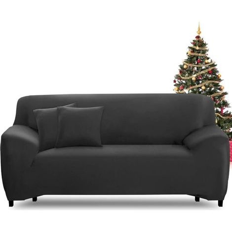 3-seater stretch sofa cover – Washable elastic cover – Non-slip with armrests – Complete protection against stains and tears (1/5)