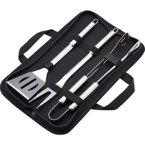 Set of 3 Stainless Steel BBQ Utensils with Carrying Bag (1/5)