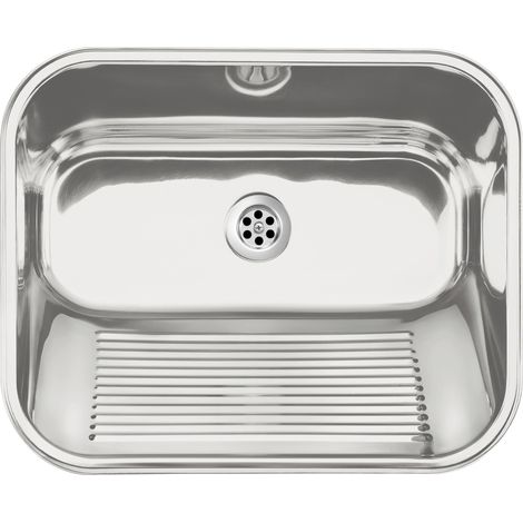Fregadero de acero para empotrar o montar en pared de 53 x 43 cm Deante ZYK0100 Acero