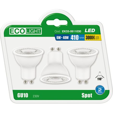LAMPADA SPOT LED ECOLIGHT 110 gradi - 6W (1/3)