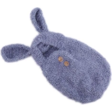 Gigoteuse pour nouveau-né, tricotée au crochet, douce et mignonne, accessoire photo, cadeau, gris (1/5)