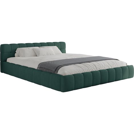 KANSAS - Lit nuage 140x190cm en velours vert