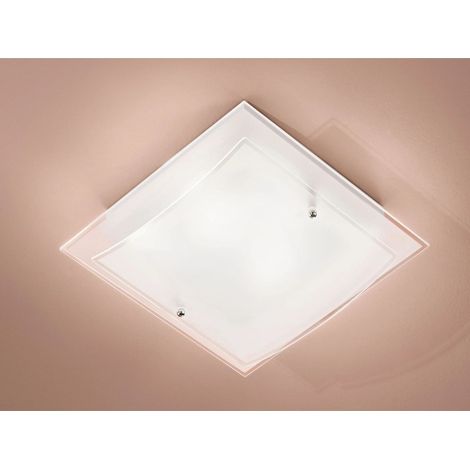 PLAFONIERA DRITTA-CURVA 2XE27 30X30XH11CM BIANCA (1/3)