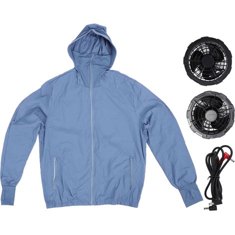 Veste de ventilateur de refroidissement 3 vitesses, chemise fine et respirante à faible bruit pour l'extérieur, climatisation pour hommes 12V (1/5)