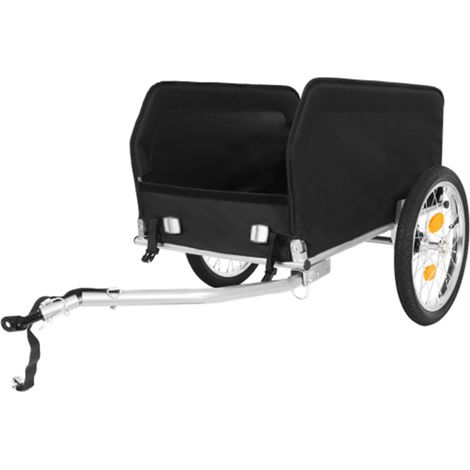 Remorque vélo cargo avec bâche imperméable amovible - Charge utile 40 kg, remorque à vélo à roues tout-terrain 16 pouces & design pliable pour camping et courses – Vert/Noir (1/5)