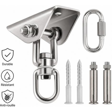 Crochet de Suspension 304 Inox 7 x 4 x 10 cm - Support Suspendre Balancoire avec Ecrou (1/5)