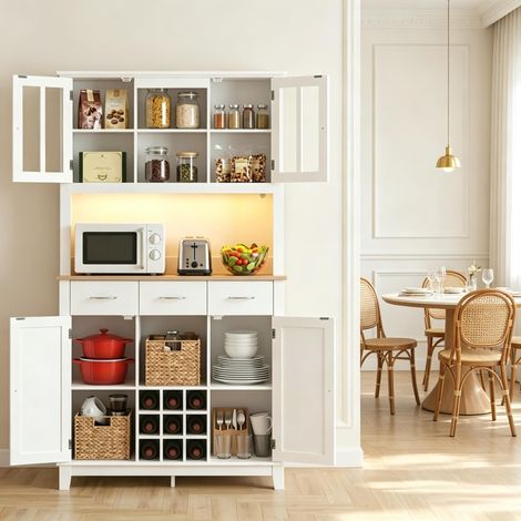 Armoire haute avec éclairage LED RGB, buffet pratique, meuble de rangement moderne (uniquement avec meuble de rangement) (1/5)