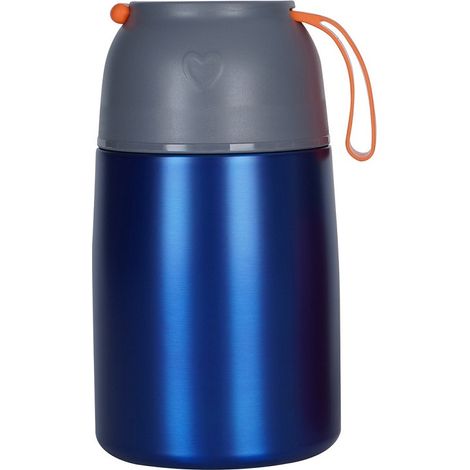 Boîtes Alimentaires Isothermes 650ML Boîte Isotherme Repas Chaud en Acier Inoxydable avec Cuillère Bleu Brillant (1/5)