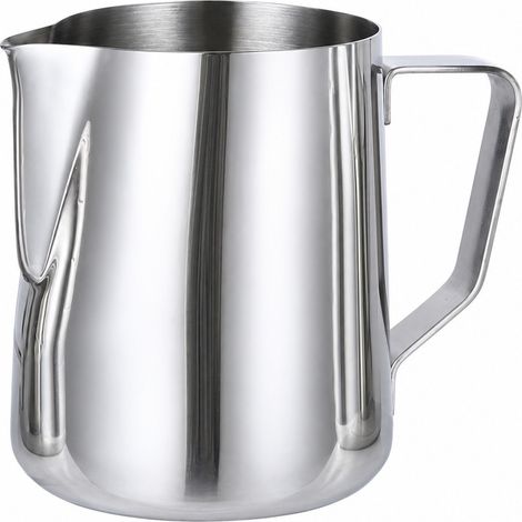 Pichet à lait en acier inoxydable, 600 ml, à paroi épaisse, avec bec verseur, idéal pour le latte art et comme doseur. (1/5)