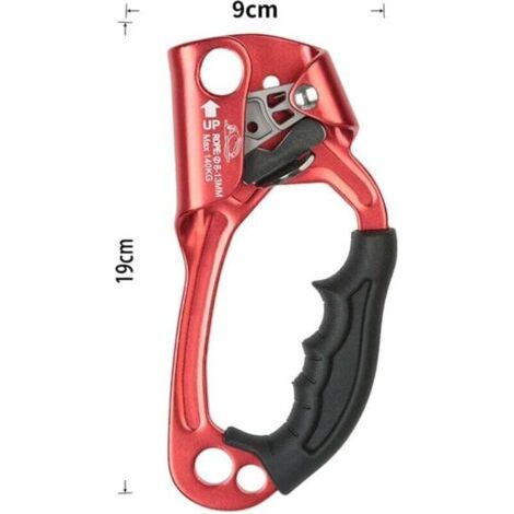 NALOOKAMIC Ascendeur d'escalade, poignée ascendante, outil de corde d'escalade, équipement d'escalade et d'arboriculture, matériau en alliage d'aluminium-magnésium forgé à chaud, adapté à 8-12 mm/Oran