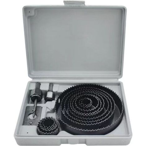 13-teiliges Lochsägen-Set, Profi-Bastelzubehör, 19–127 mm – Grau