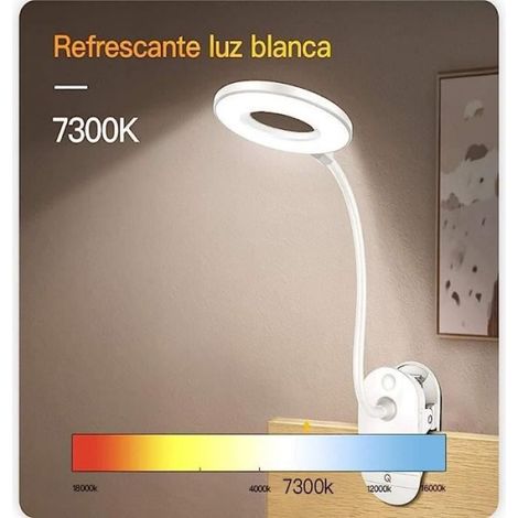 Lampe de lecture - - Modèle à pince - Rechargeable USB - 3 niveaux de luminosité - LED (1/4)