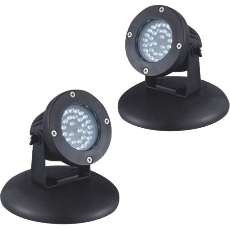 Lot de 2 Spots Led 2,2W Immergeables Pour Bassin De Jardins Et Piscine