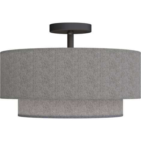 Deckenlampe Doppelschirm – Leinen, Taupe (1/5)
