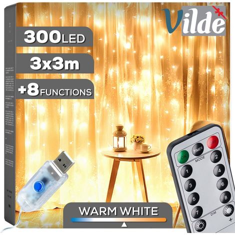Tenda luminosa con telecomando 300 LED 3 m