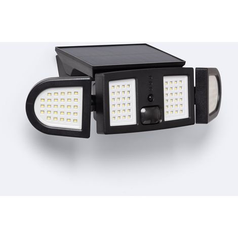 LED Solar Fluter 5W IP65 mit PIR Bewegungssensor und Dämmerungssensor Cave 6000K - 6500K Ja Schwarz Kaltweiß (1/5)