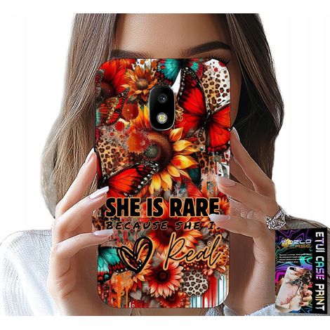 Custodia per Samsung Galaxy J5 2017 - SHE IS rare, girasoli, fiori, farfalle (1/5)