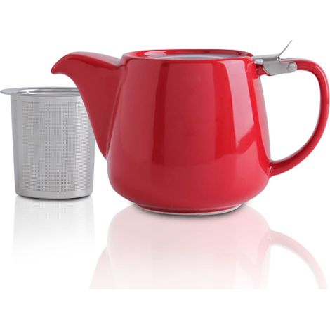 1 Théière, Porcelaine, Infuseur amovible, Acier inoxydable, 550 ml, Céramique, Pour thé en vrac