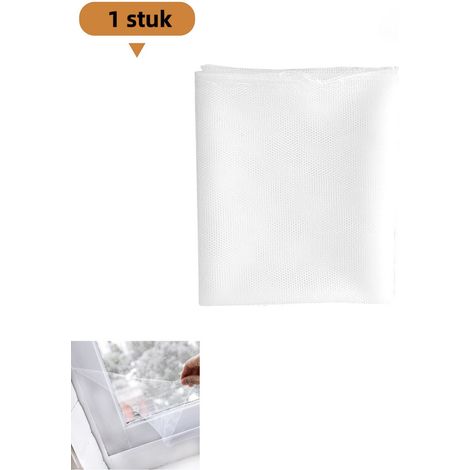 Moustiquaire autocollante 1,5 x 2 m avec fixation Velcro et installation facile pour fenêtre blanc (1/5)