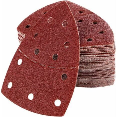 Sanding triangles, sandpaper for Bosch PSM 100A, PSM 160, PSM 200 AES, PSM 18, PDA 180, PSM 160 A/PSM 80/PRIO, 105 mm x 152 mm, pack of 60, grit P40/60/80/120/180/240