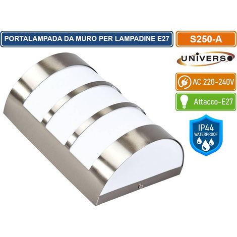 UNIVERSO S250-A PORTALAMPADA WALL LIGHT DA MURO PER LAMPADINE E27 DA ESTERNO IP44 (1/3)