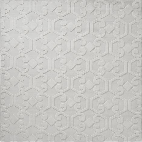 Area Rug Light Grey Fabric 160 x 160 cm Jacquard Square Shape Accent Rug GANNETT (1/5)