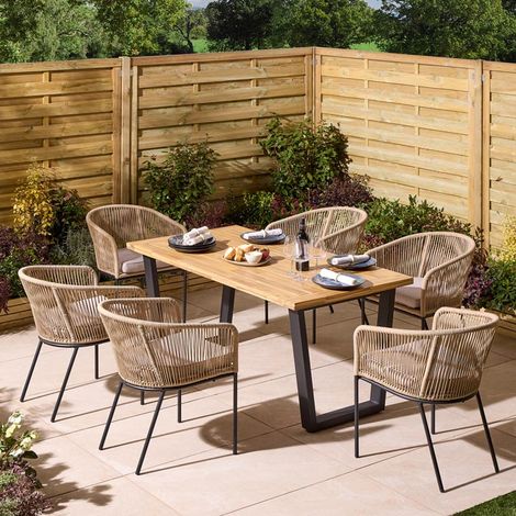 Rowlinson Oslo 6 Seat Dining Set - 160cm Table (1/5)