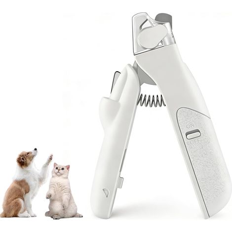Animaux domestiques avec lumière LED,Couvercle de Sécurité Coupe-Ongles Sécurisé avec Lame en Acier Inoxydabl Lime Cachée et Poignée Ergonomique Idéal pour Chiens de Petite Taille Chats et Lapins (1/5)