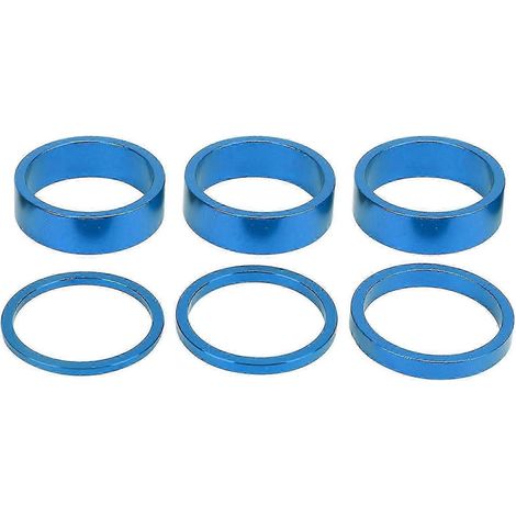 6 Stück Fahrrad-Steuersatz-Spacer aus Aluminiumlegierung für Mountainbikes – Gut-Blue (1/4)