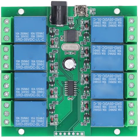 8-Kanal-Relaismodul mit Überstromschutz, ABS und intelligenter USB-Steuerung für 5V DC Mechatronik (1/5)