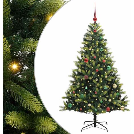 Arbre de Noël Sapin de Noël artificiel à charnières 150 LED Vert 150 cm (1/5)