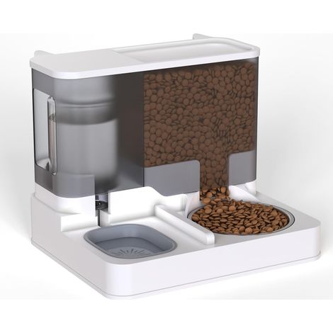 Distributore automatico di cibo e acqua per gatti 2 in 1, distributore automatico tutto in uno per gatti e cani di piccola taglia, alimentatore per animali domestici a gravità da 3,8 l per casa e viag (1/5)