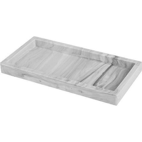 Plateau de comptoir, plateau de toilette, plateau de rangement en silicone, plateau effet marbre pour salle de bain, cuisine, salon (1/5)