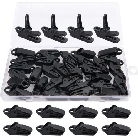30 Stück Planenclips, Markisenclips, Kunststoff-Zeltclips, Zeltclips für Campingzelte, schwarze Planenclips für Markisen und Outdoor-Aktivitäten (1/4)