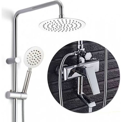 Square three-speed shower head, copper shower head, bath shower set - round model
