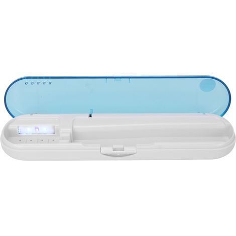 Boîte de nettoyage de brosses à dents à LED UVC professionnelle, portable, pour la maison et les voyages (bleue) (1/5)