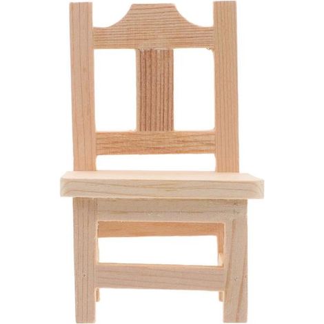 Tabouret miniature en bois couleur kaki, dimensions 9 x 5,5 x 5 cm, idéal pour la décoration intérieure et extérieure, les amateurs de loisirs créatifs. Lot de 1. (1/5)