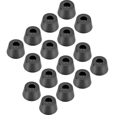Patins de protection ronds en caoutchouc noir pour pieds de meubles, tables et chaises, antidérapants, 17 x 22 x 10 mm, 50 pièces (17 x 22 x 10 mm)