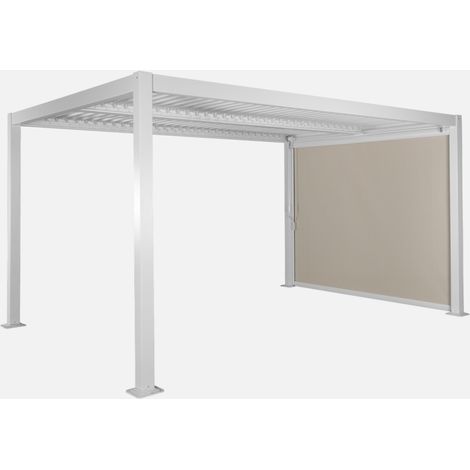 Pergola bioclimatica 3x4m in alluminio e acciaio  + tenda 3m