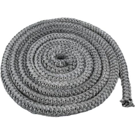 Joint Tressé pour Insert et Poêle 6mm x 4m, Joint d'Étanchéité en Fibre de Verre Remplacement,Joint Insert Cheminée pour Poele a Bois, Cheminée, Chaleur (1/4)