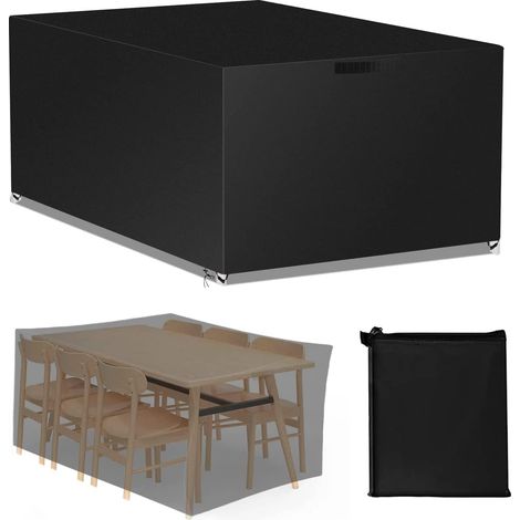 Kaelt - Housses de Meubles de Jardin, Housse Salon de Jardin Bache de Protection Table Extérieur Imperméable 420D Oxford Anti-UV Résistance au Vent Carré 140x140x90cm (1/5)