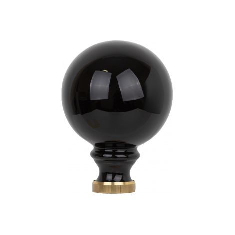 Ouvre&Déco – Boule de finition d'escalier en porcelaine noire – Embase laiton Ø100mm – Pour maintien sécurisé et décoration élégante (1/3)