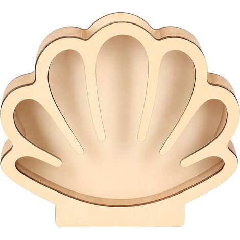 Boîte de rangement en bois avec panneau en acrylique - Boîte décorative multifonction en bois pour coquillages, verre de mer, petits objets (bois rembourré) (1/5)