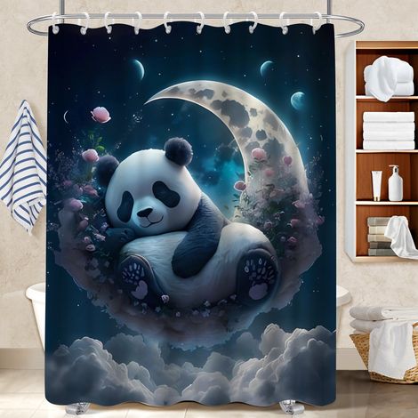 Rideau de douche imperméable en polyester 180x180 stylé séparation douche pour logement étudiant (1/5)
