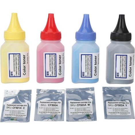 Pack de 4 cartouches de toner de recharge, universellement compatibles avec les consommables d'imprimante HP CF400A CRG045