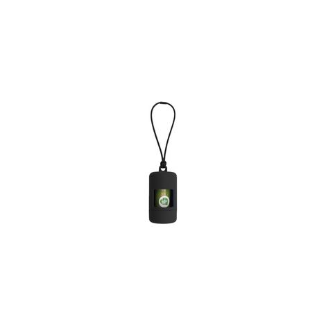 Distributeur et support de sacs à déjections canines avec fixation sur laisse, étanche, fermeture à torsion facile pour recharger, inclut 1 rouleau de sacs. (1/4)