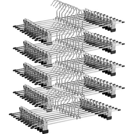 Hosenbügel, verstellbare Clips, hohe Tragfähigkeit, Silber (1/2)