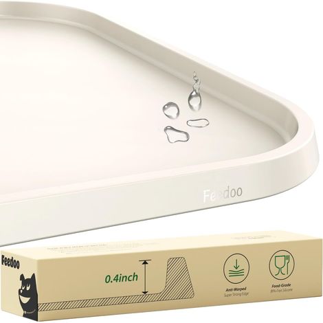 Dog and Cat Bowl Mat Anti-Deformation (Beige, 59 x 35 cm) (1/5)